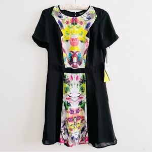 [Prabal Gurung x Target] Floral Mirror Print Color Block Fully Lined Dress